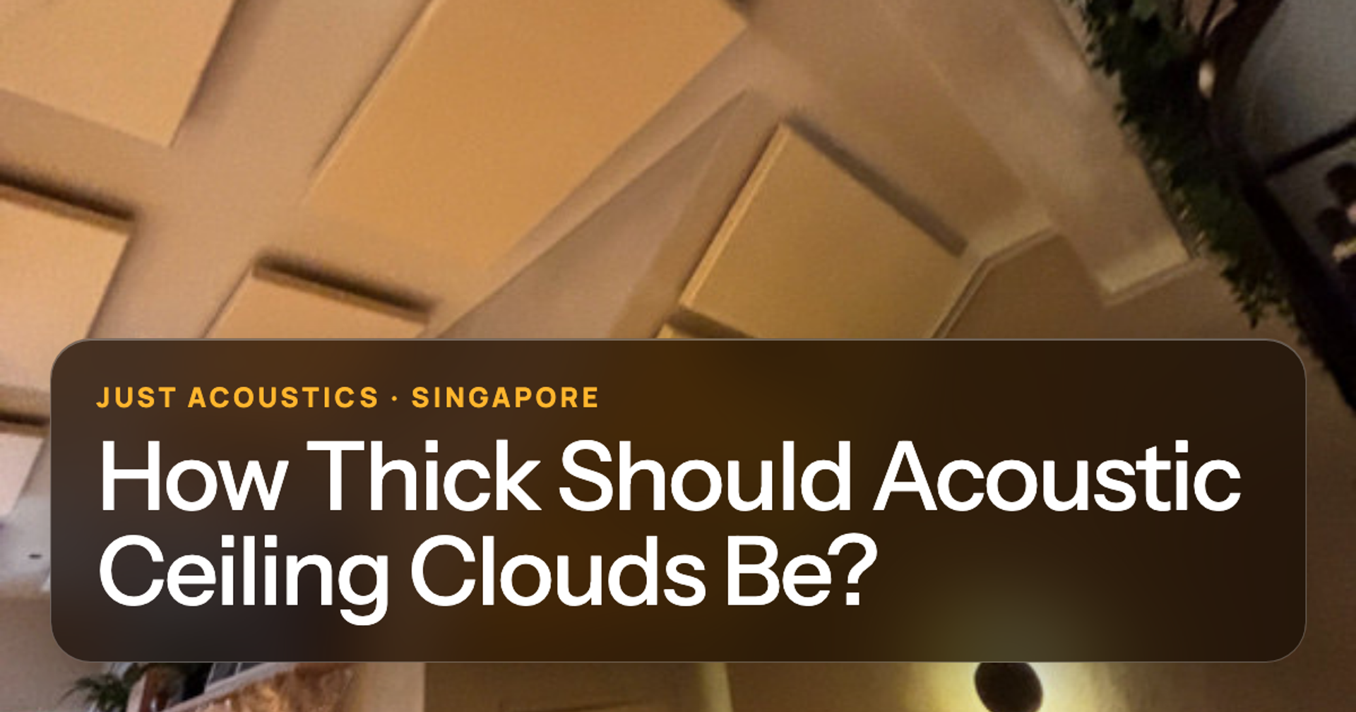 Ceiling clouds hung below a ceiling