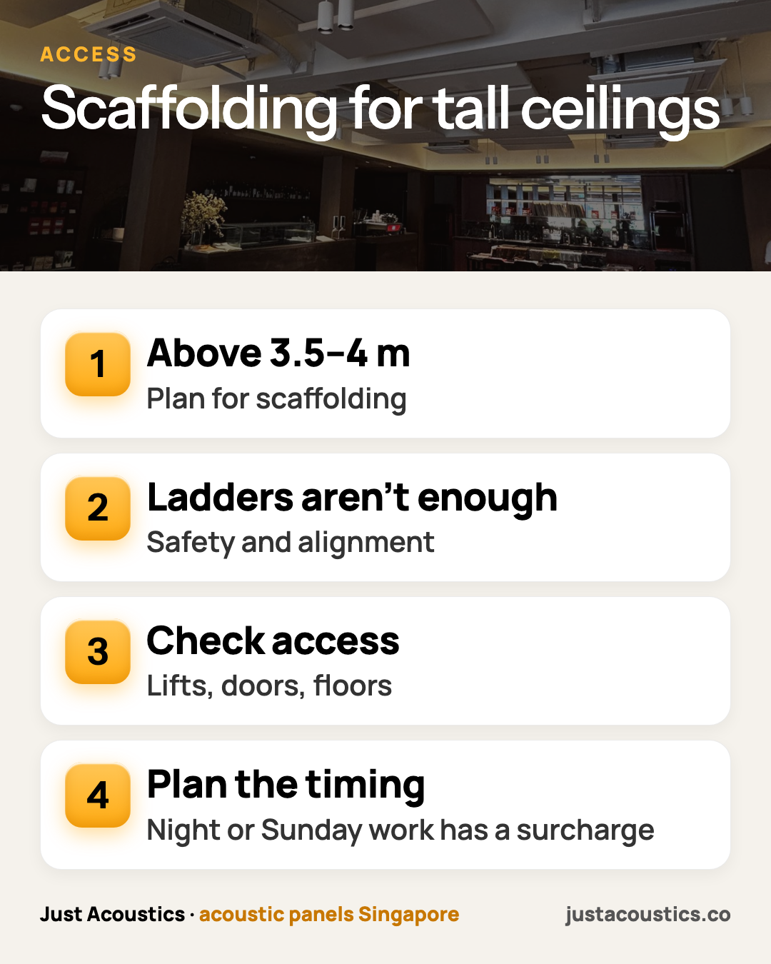 Scaffolding for tall ceilings infographic
