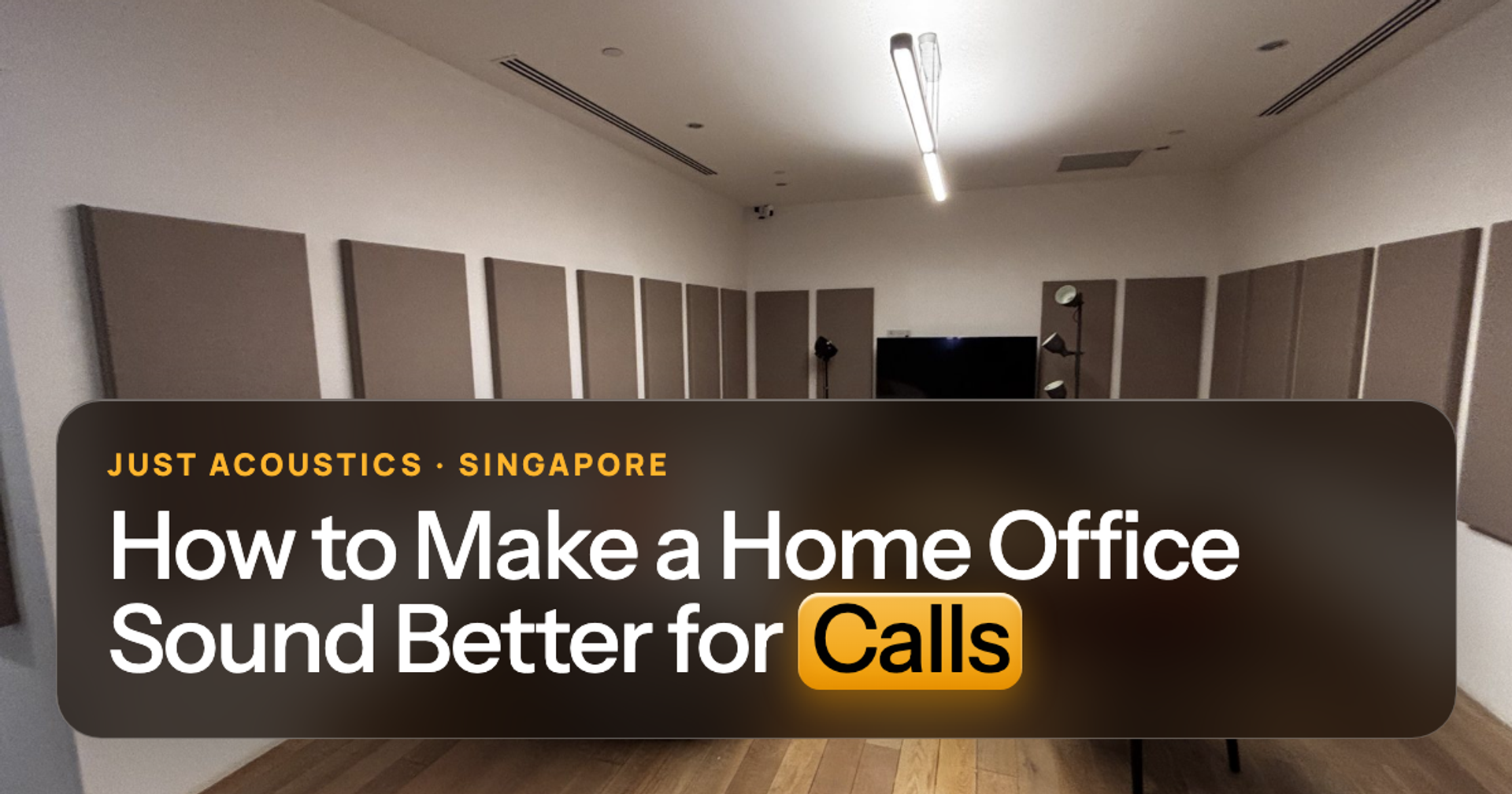 Home office area with acoustic panels on the wall