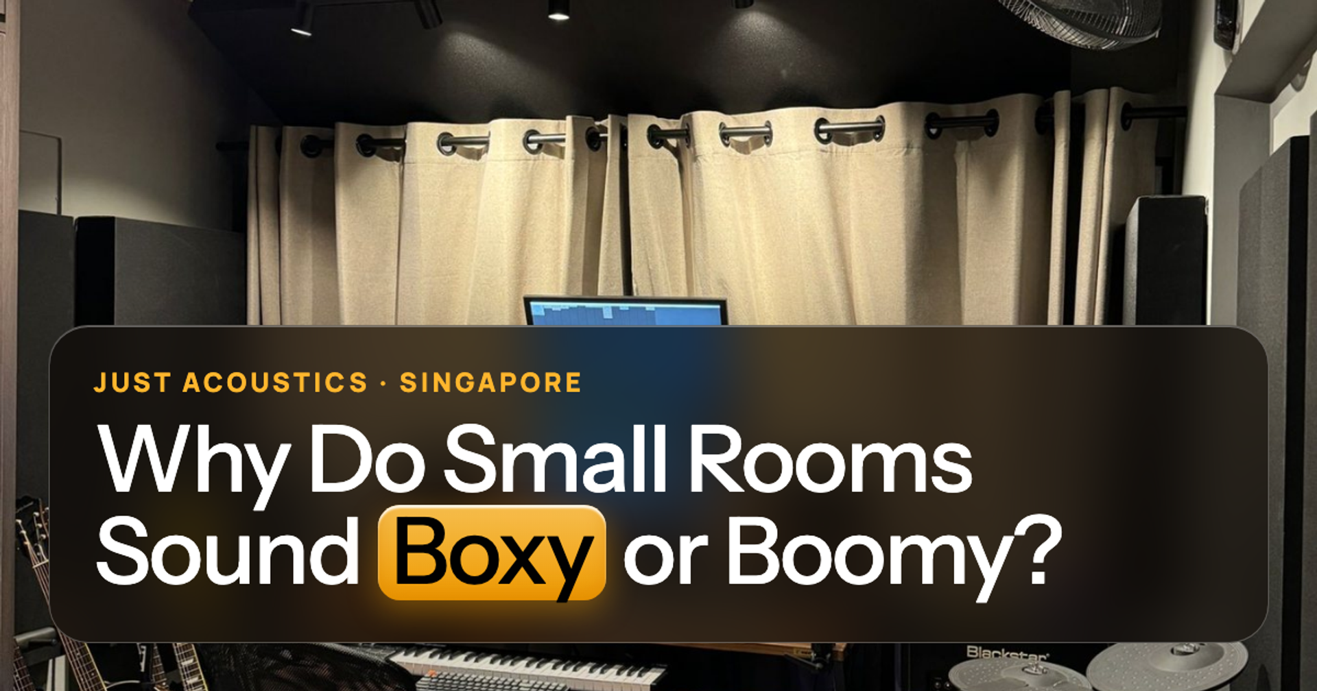 Small home music room with acoustic panels