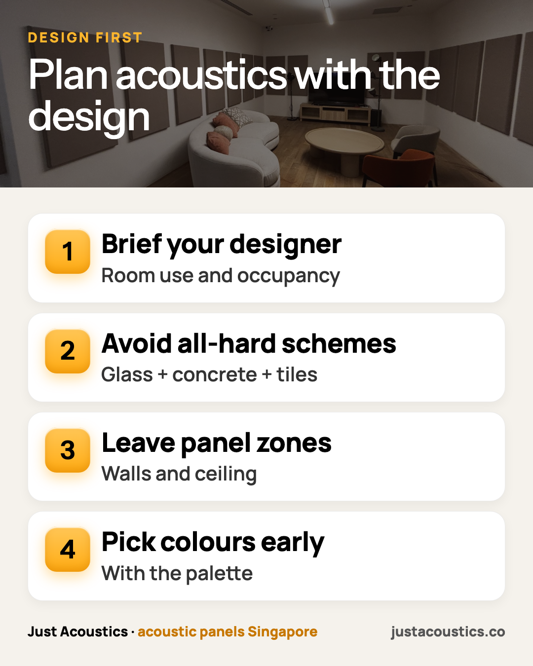 Plan acoustics with the design infographic