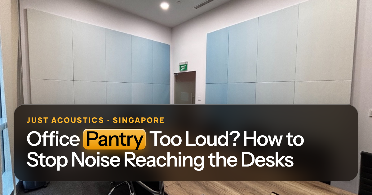 Office area with fabric acoustic panels