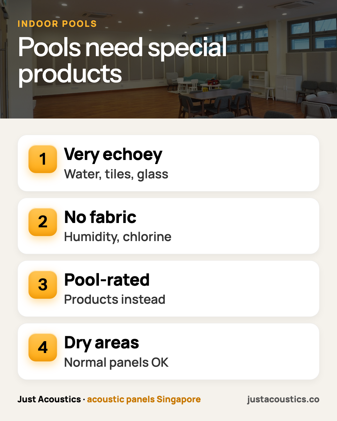 Pools need special products infographic