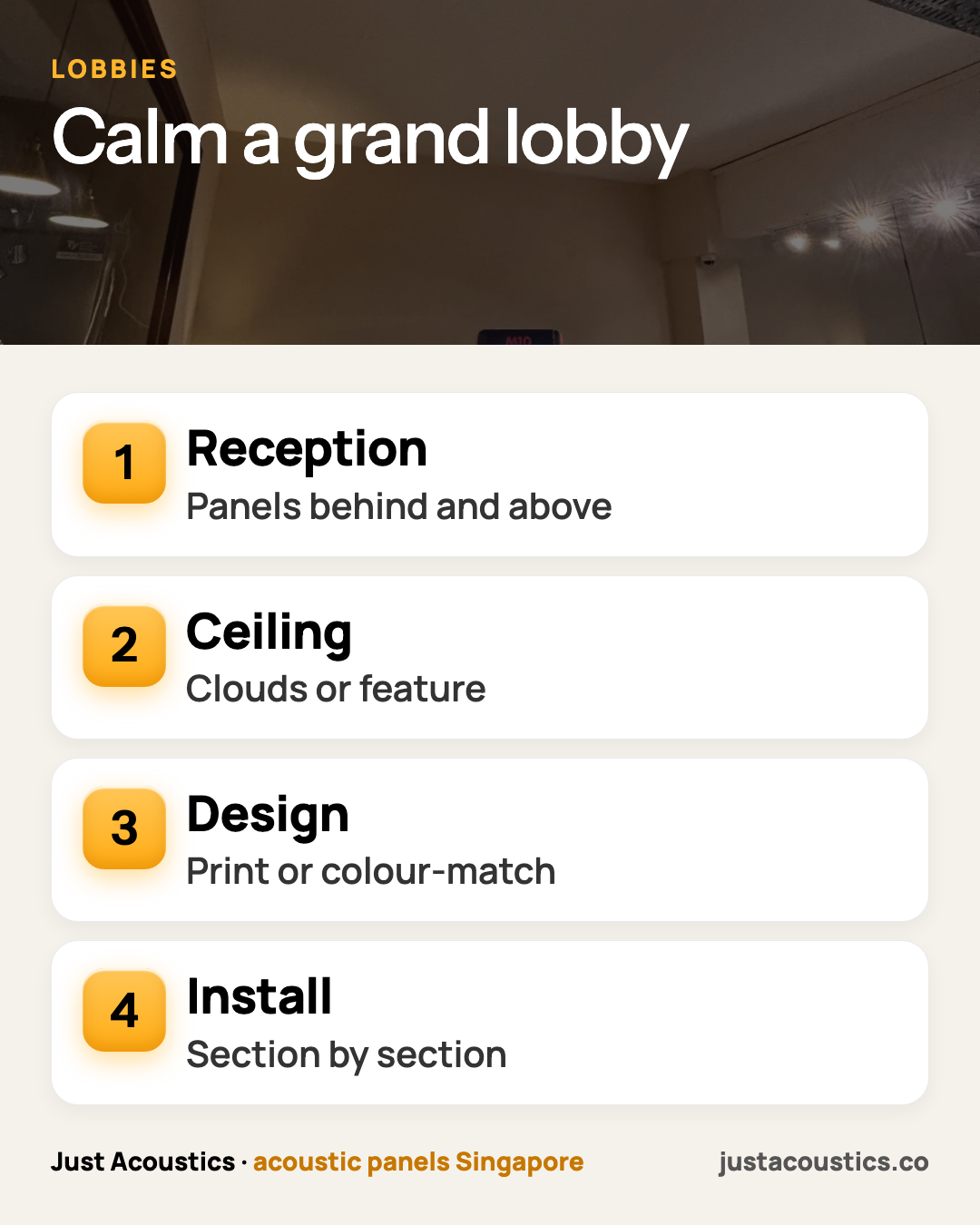 Calm a grand lobby infographic