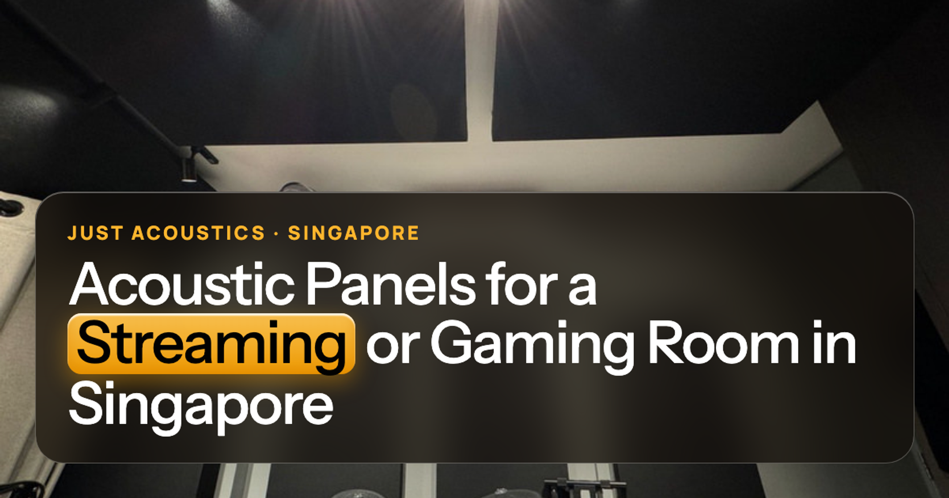 Room with red acoustic panels suited to streaming