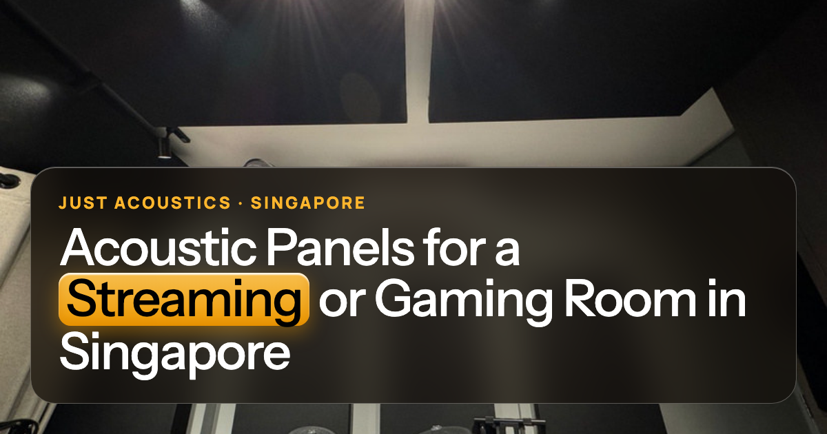 Room with red acoustic panels suited to streaming