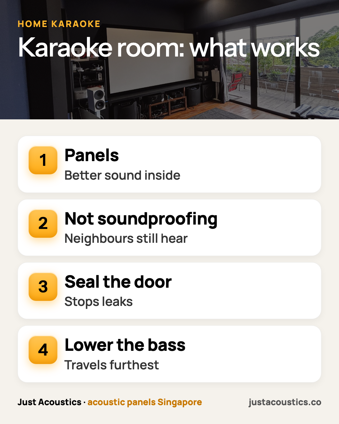 Karaoke room: what works infographic