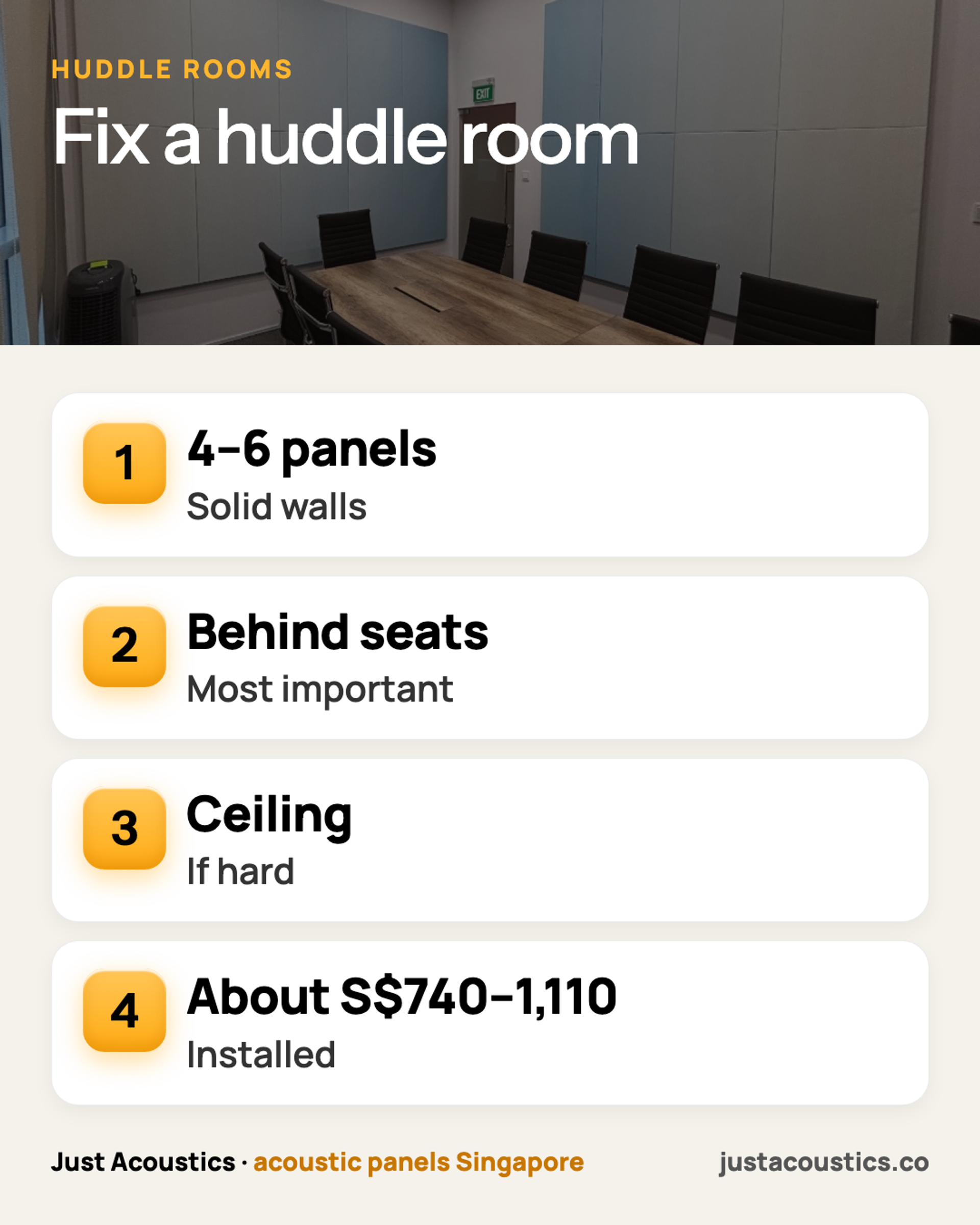 Fix a huddle room infographic