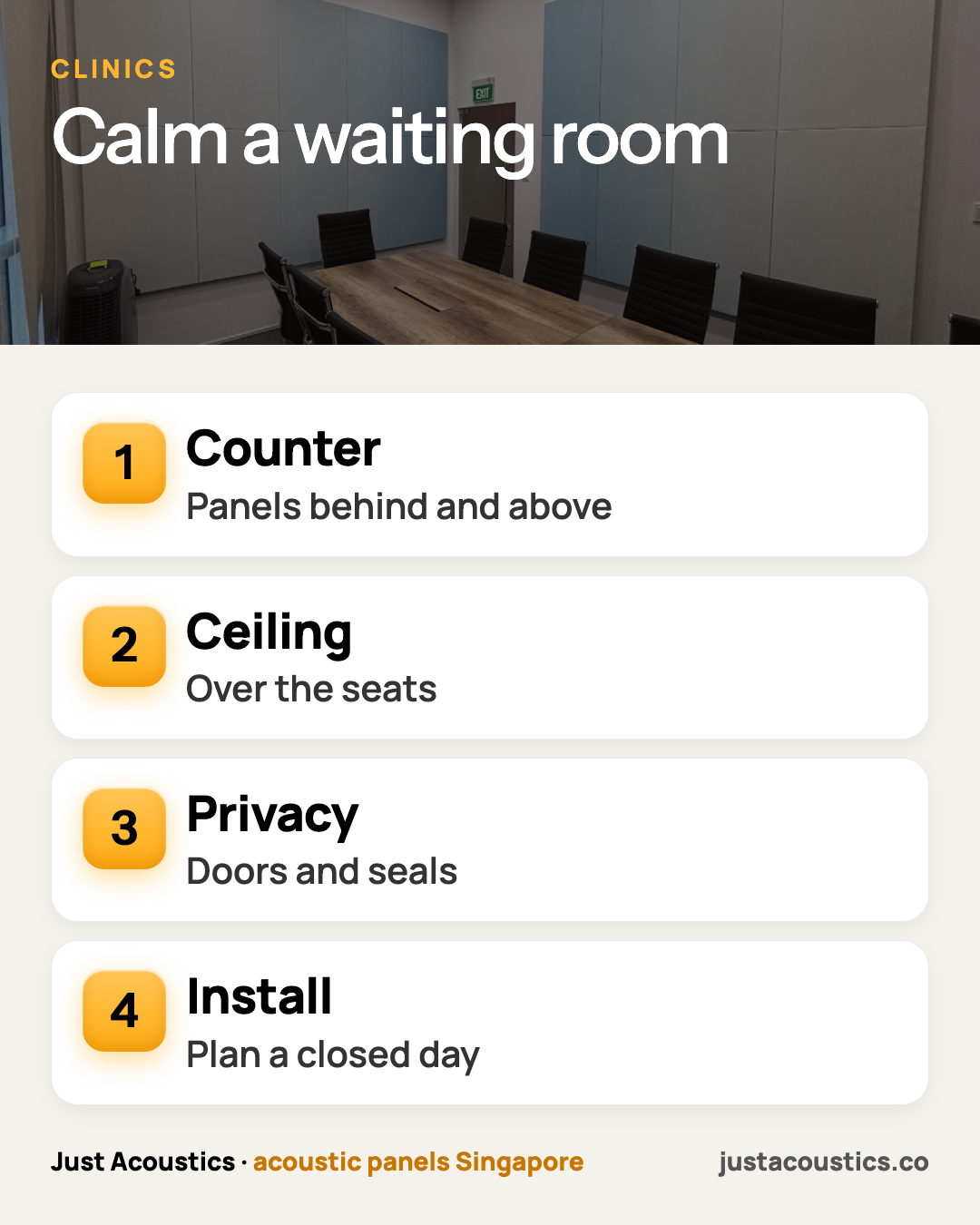 Calm a waiting room infographic