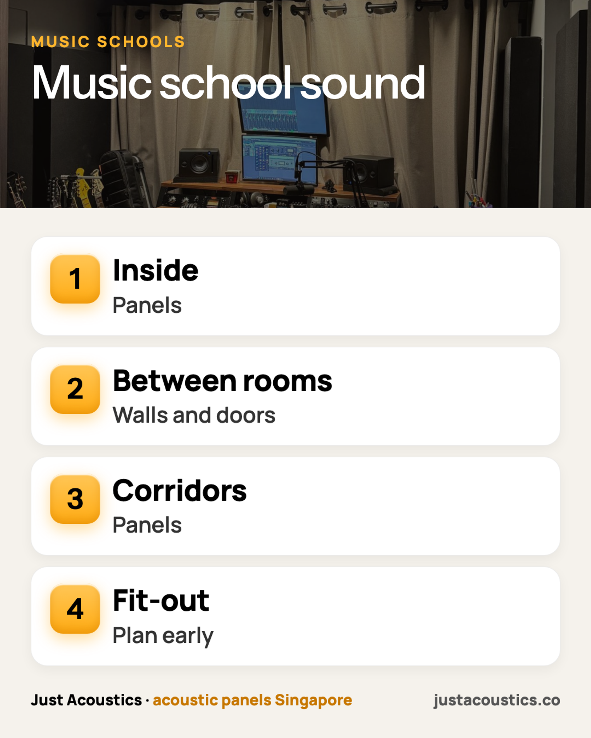 Music school sound infographic