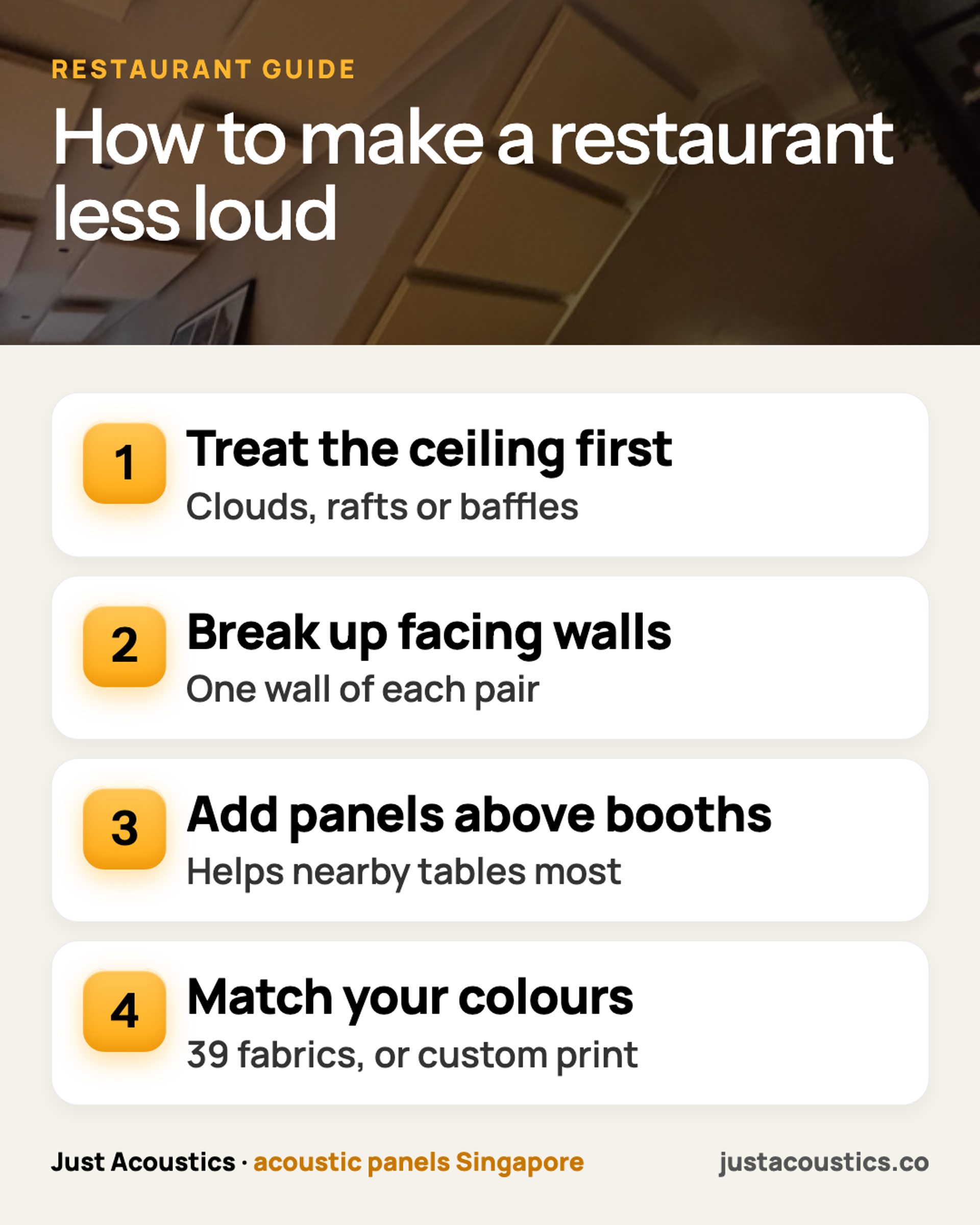 How to make a restaurant less loud infographic