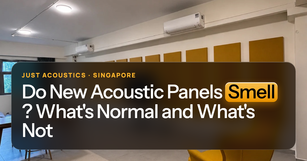 Fabric acoustic panels on a wall
