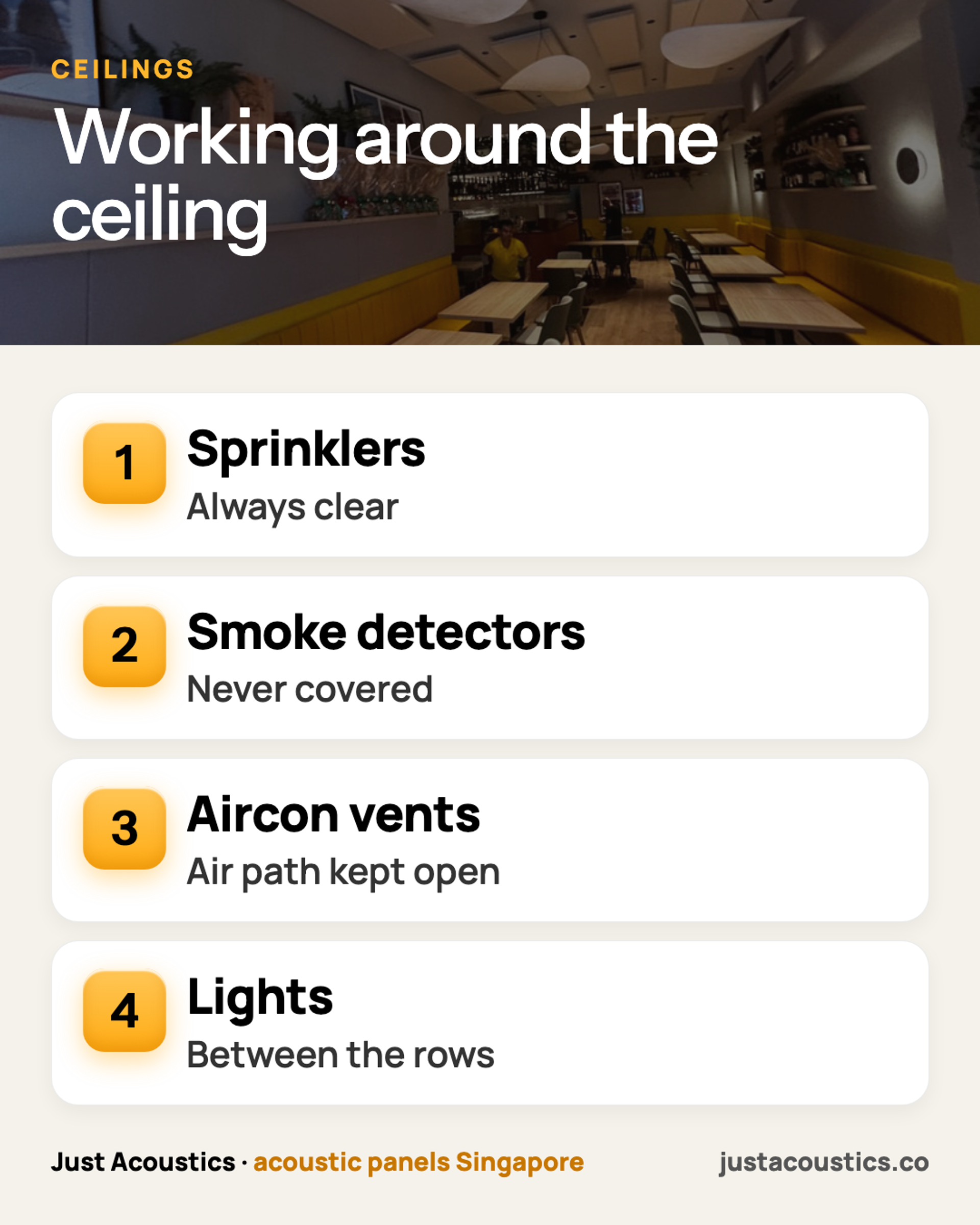 Working around the ceiling infographic