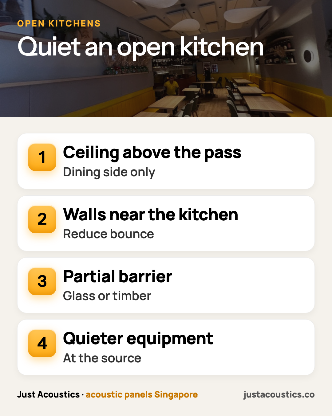 Quiet an open kitchen infographic