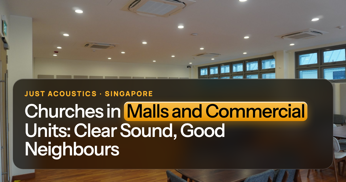 Commercial unit used as a worship hall with acoustic panels