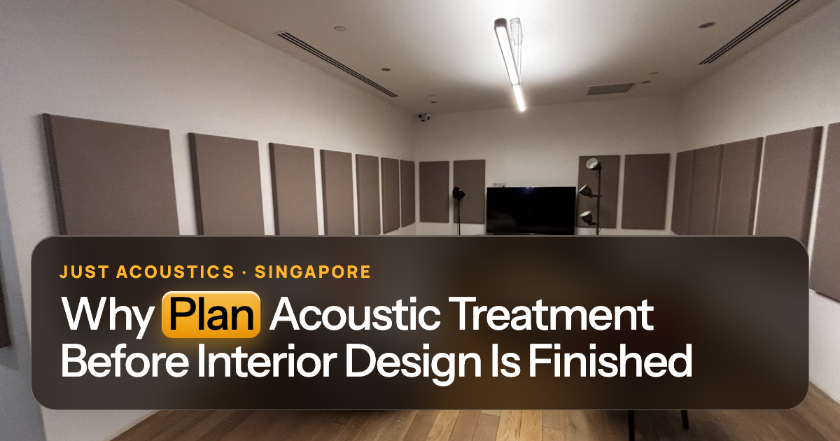 Interior with acoustic panels integrated into the design