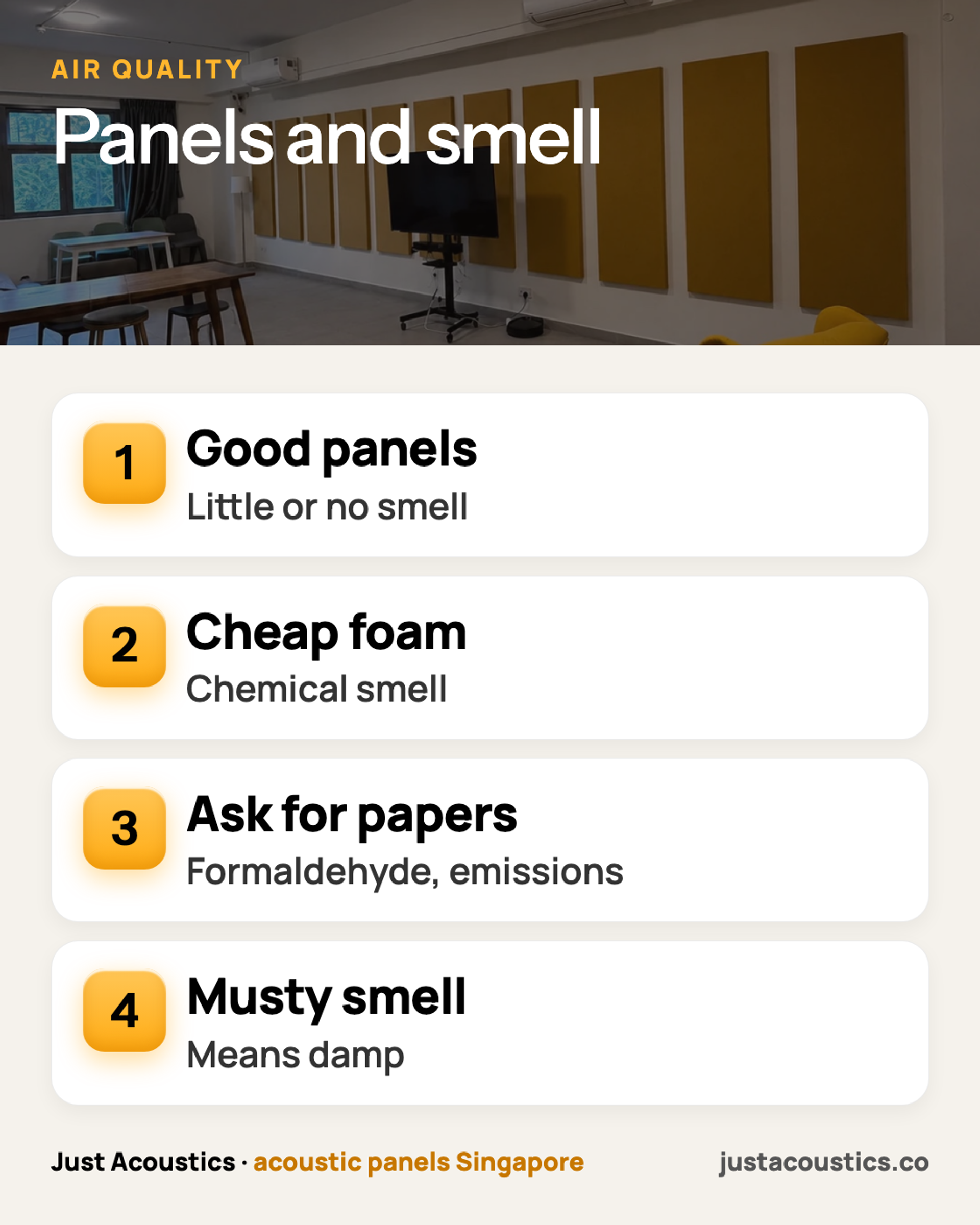 Panels and smell infographic
