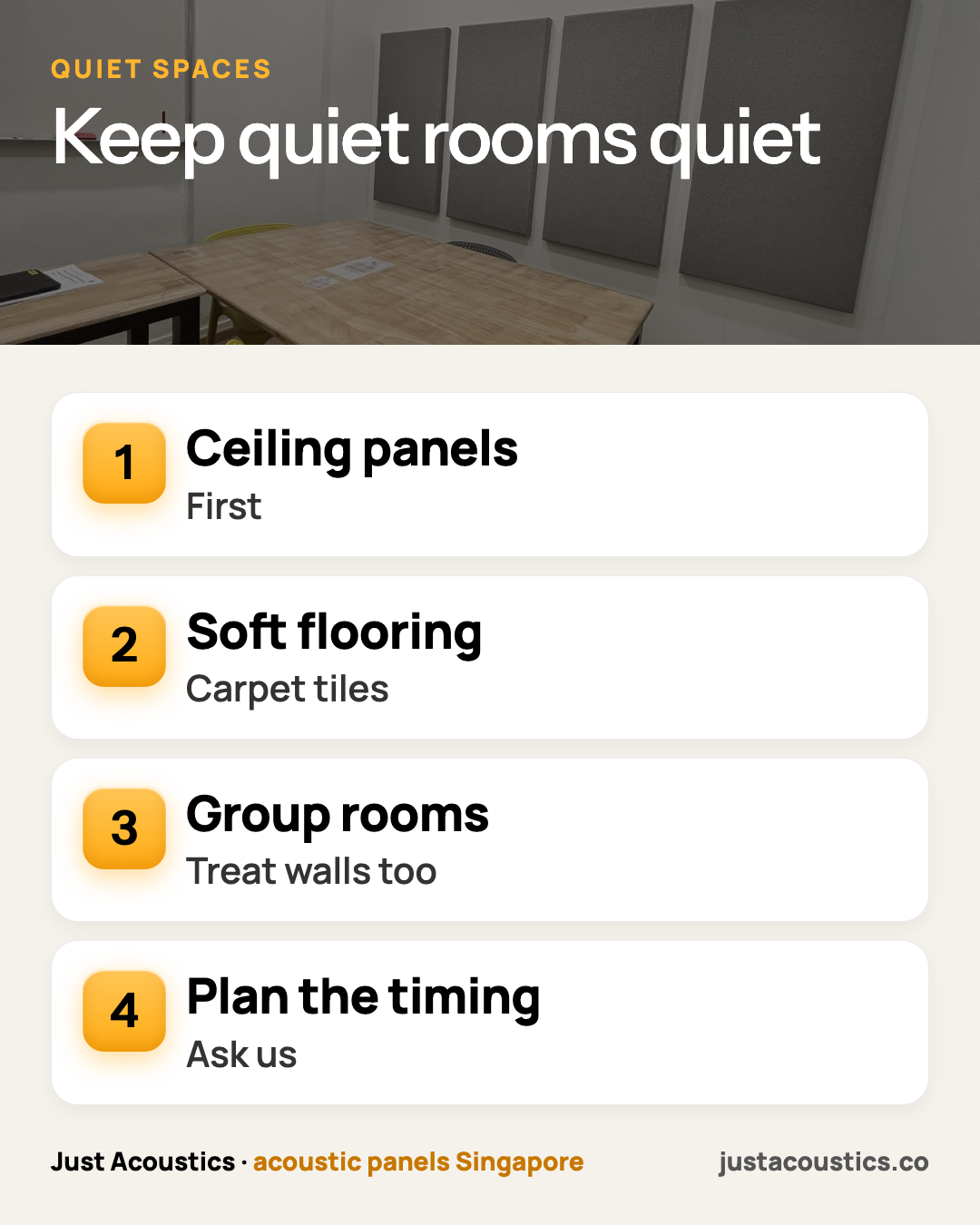 Keep quiet rooms quiet infographic