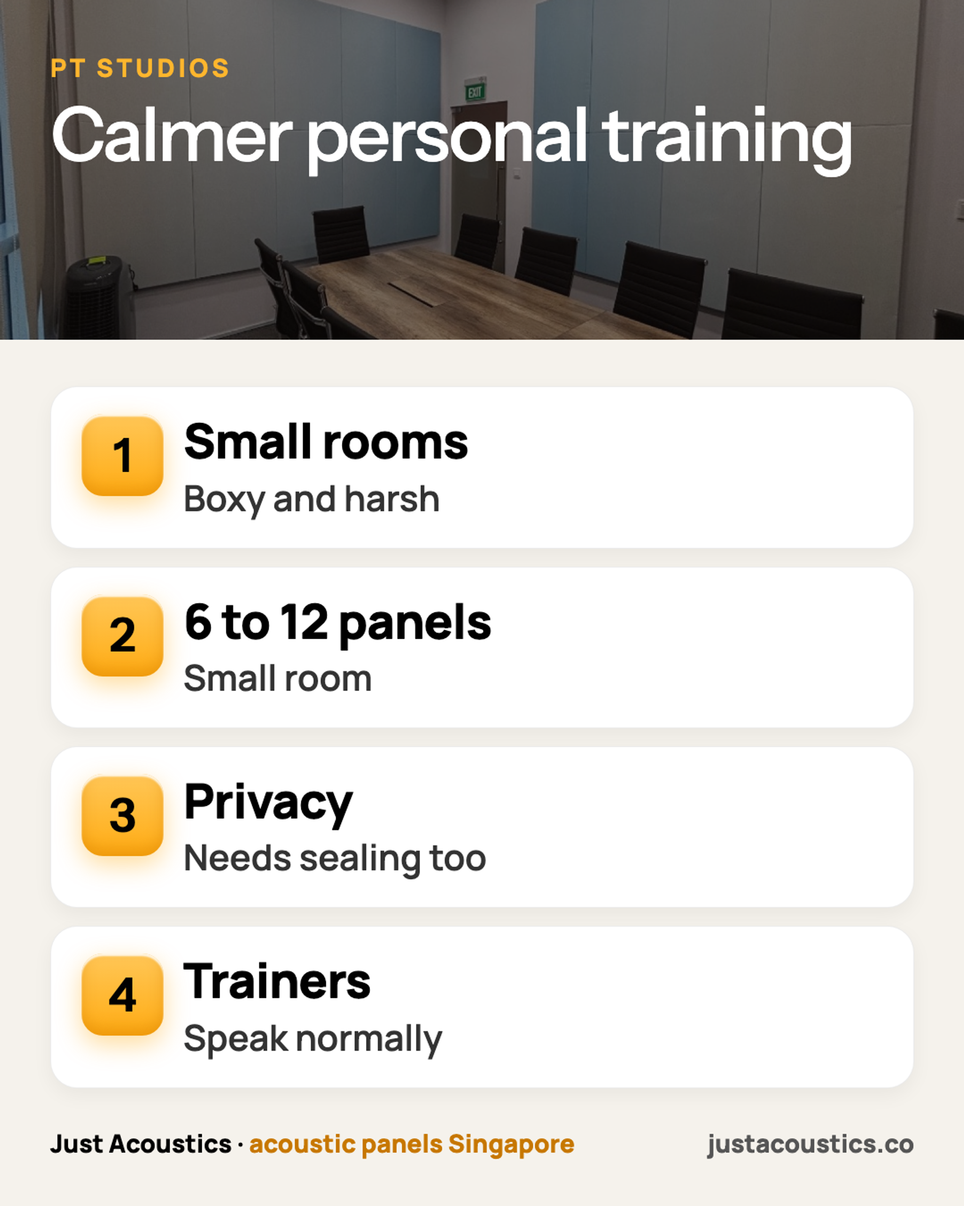 Calmer personal training infographic