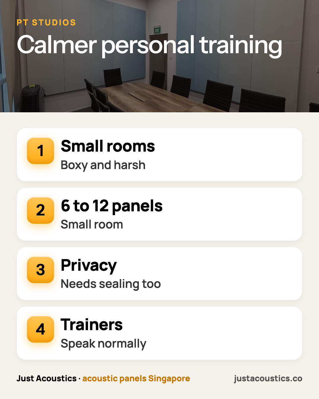 Calmer personal training infographic