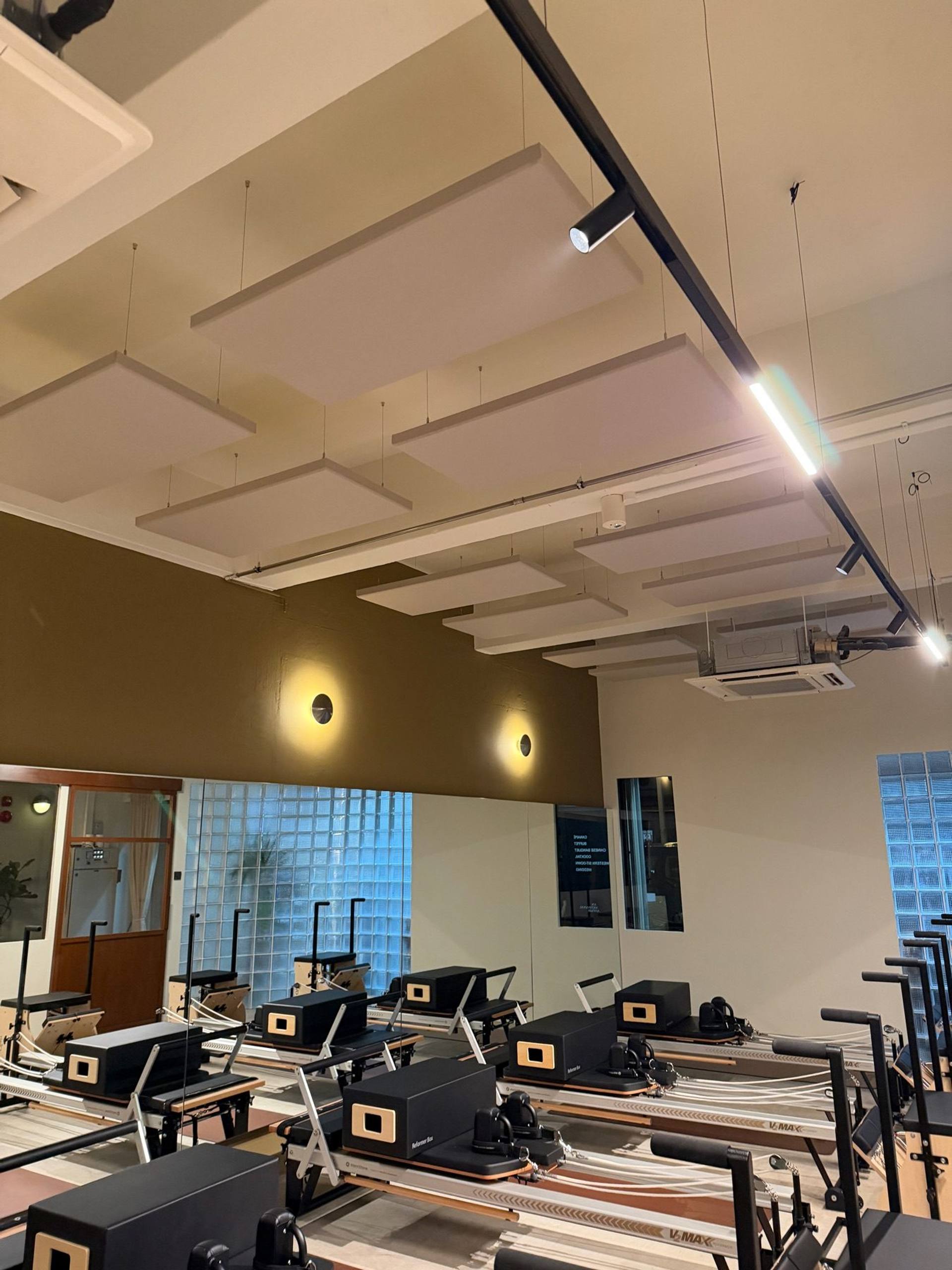 Schola Pilates Studio, Sennett Estate: acoustic panels installed by Just Acoustics