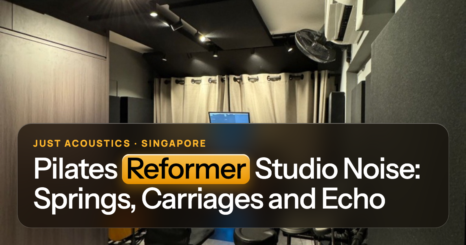 Bright studio room with fabric acoustic panels on the walls
