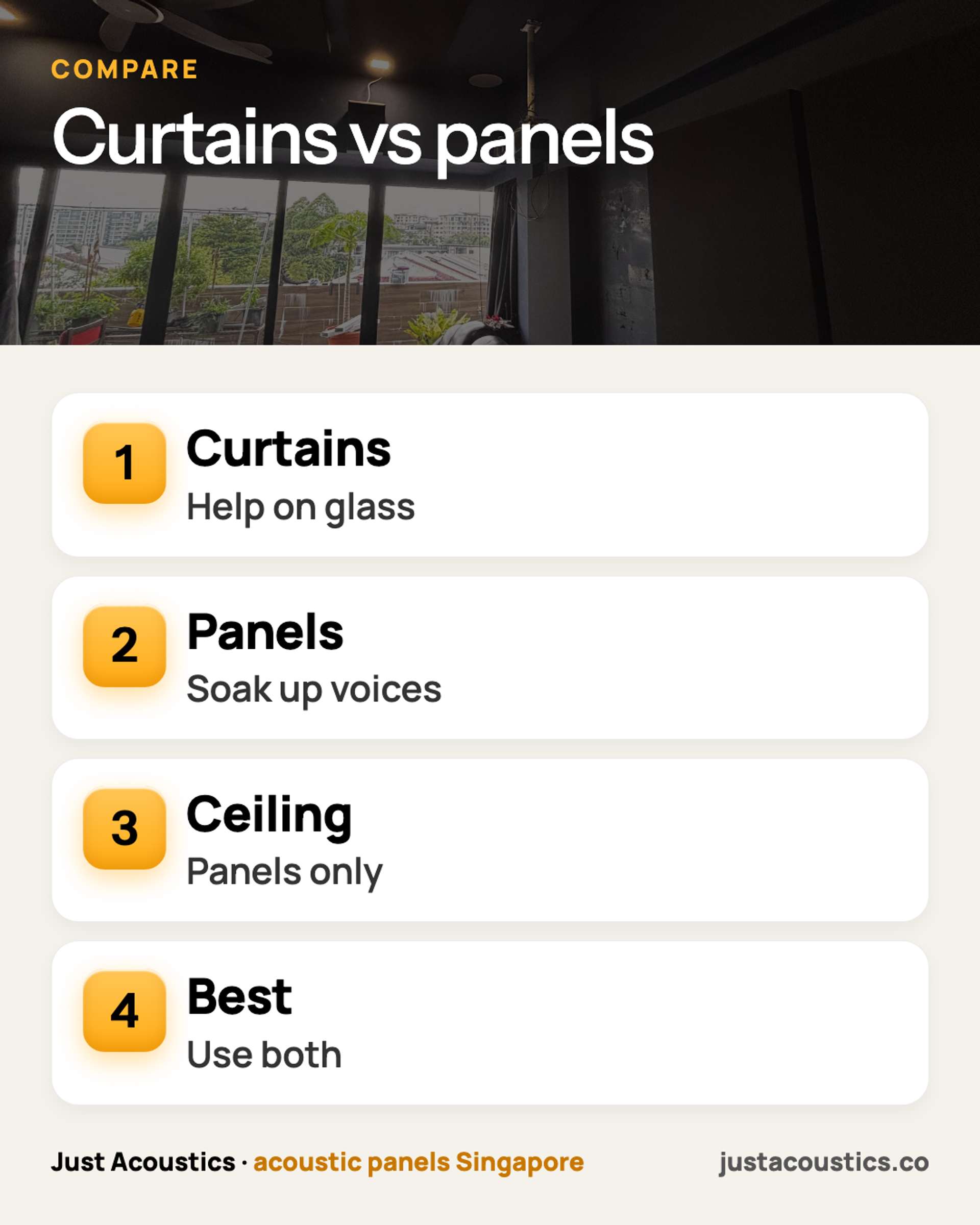 Curtains vs panels infographic