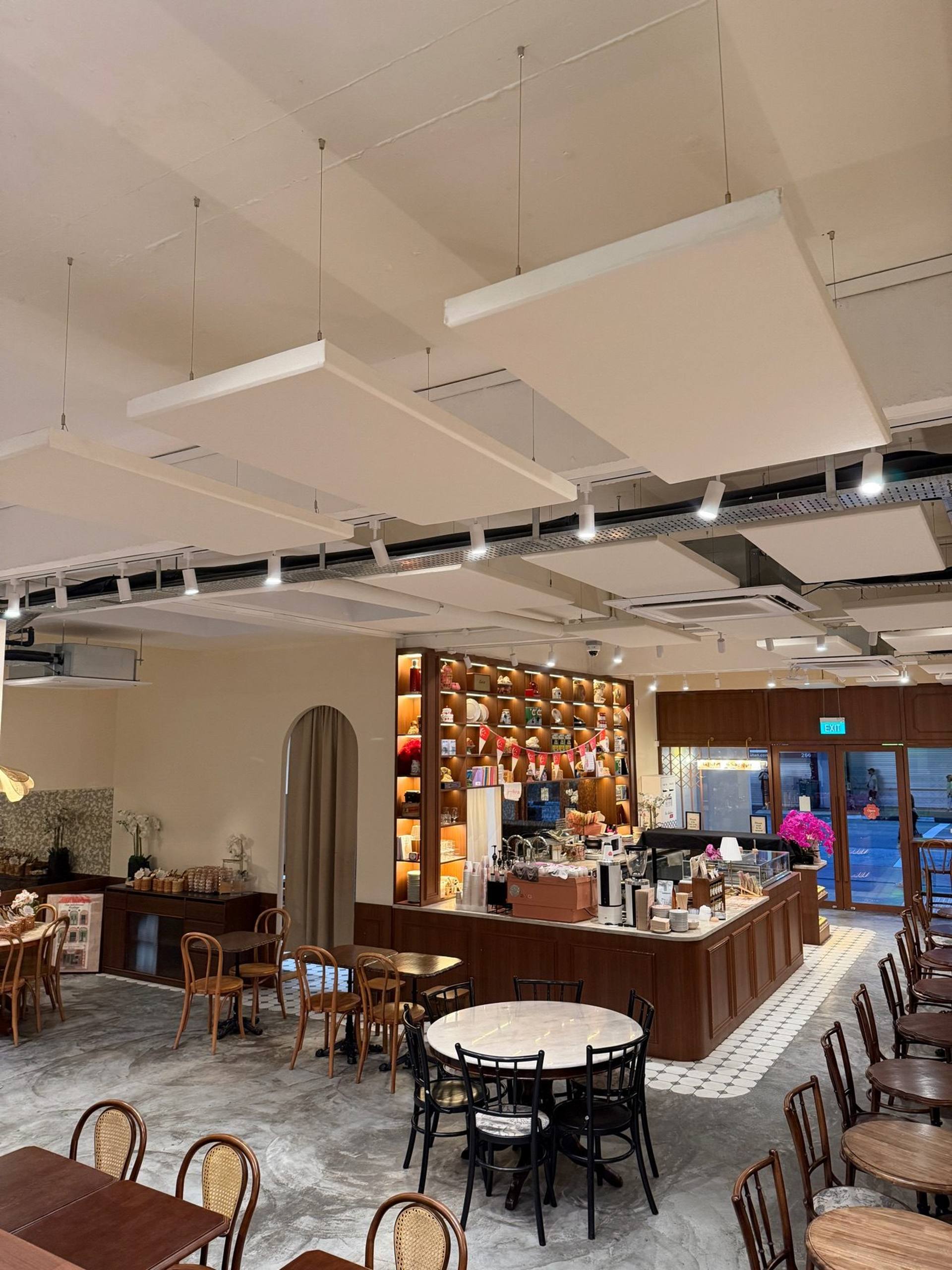 Rise Bakehouse, Chinatown: acoustic panels installed by Just Acoustics