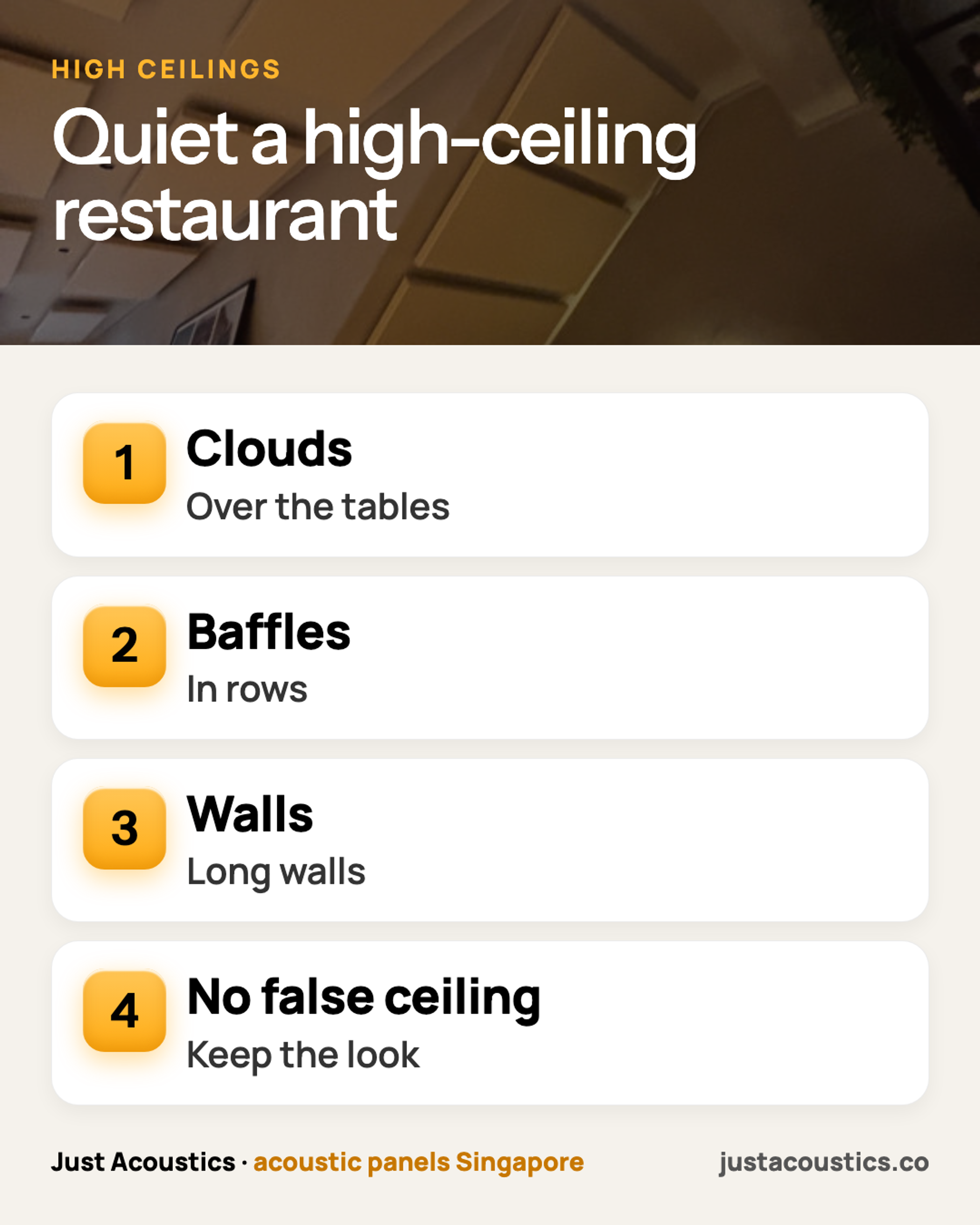 Quiet a high-ceiling restaurant infographic