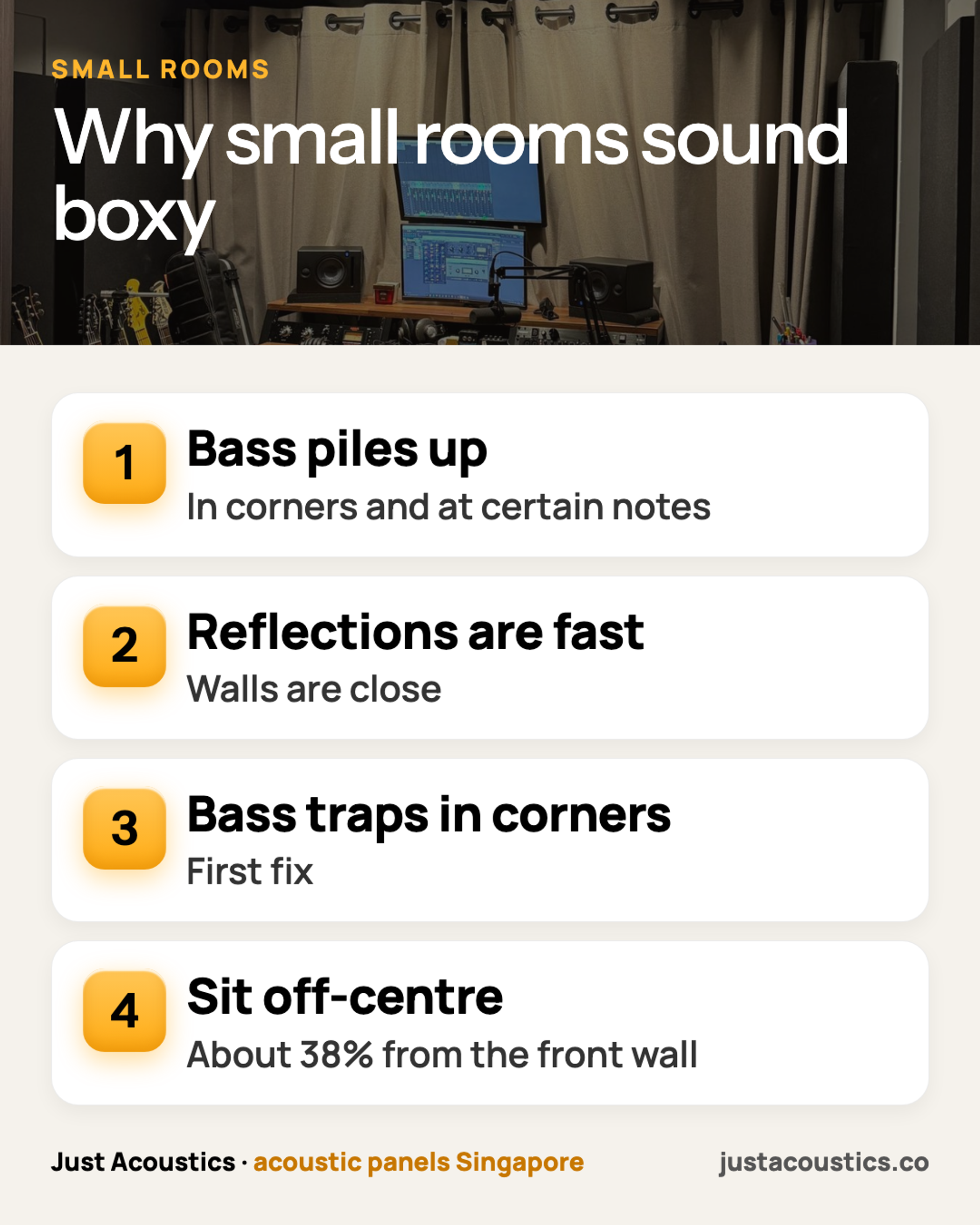 Why small rooms sound boxy infographic