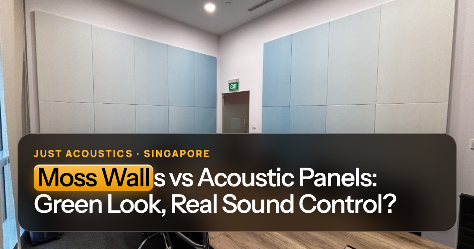 Office interior with acoustic panels