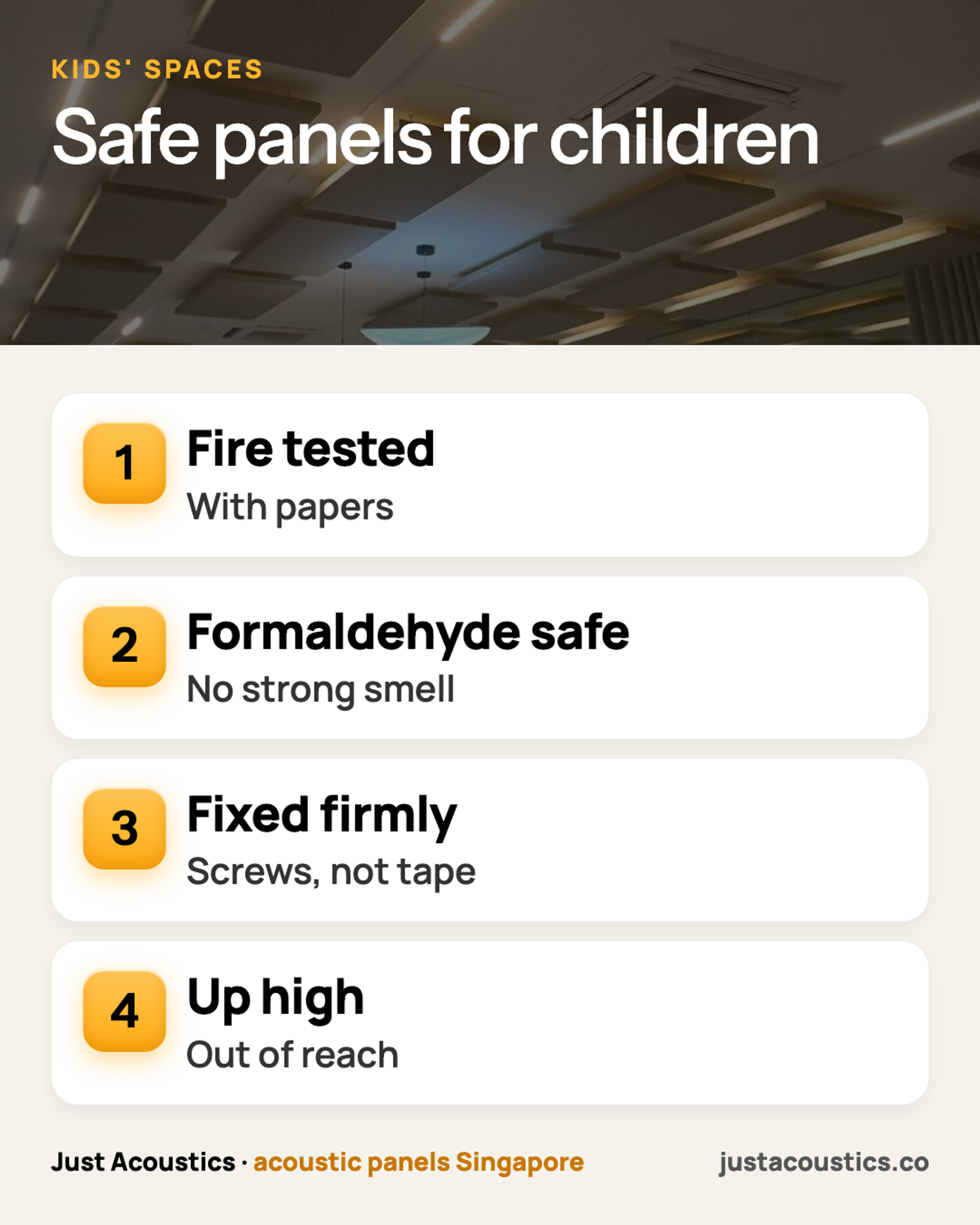 Safe panels for children infographic