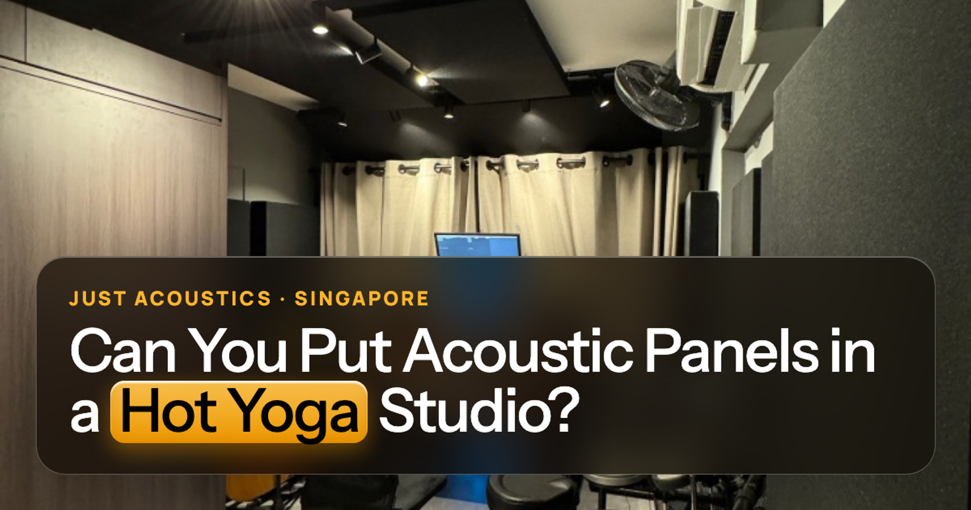 Calm studio space with fabric panels on the walls