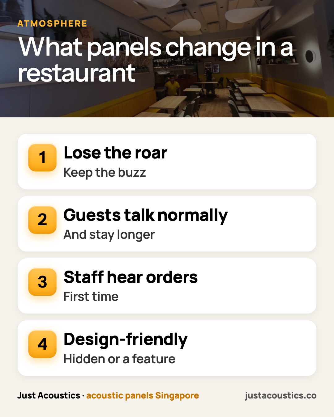 What panels change in a restaurant infographic