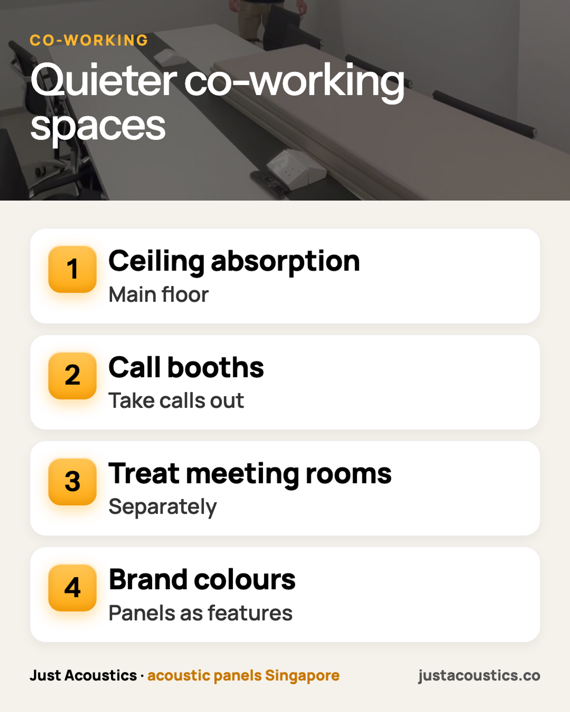 Quieter co-working spaces infographic