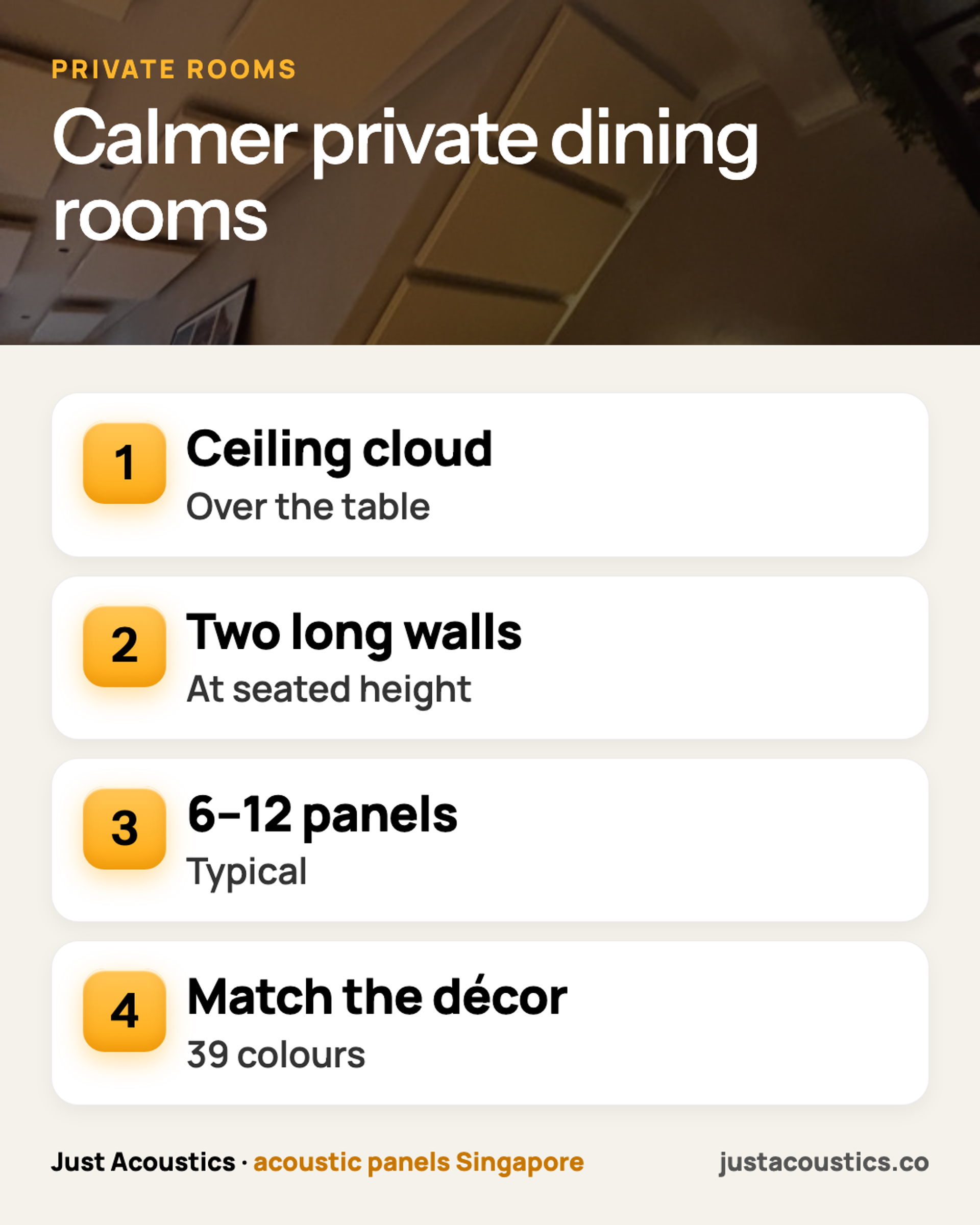 Calmer private dining rooms infographic
