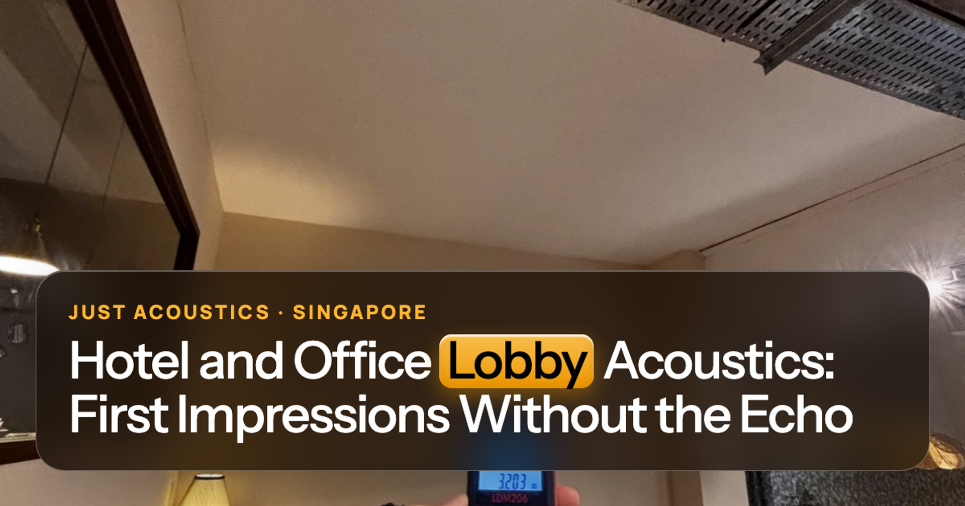 Lobby-style space with acoustic panels