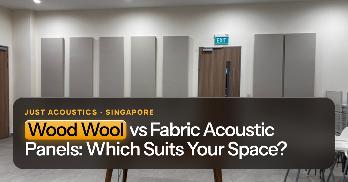 Hall interior with acoustic panels