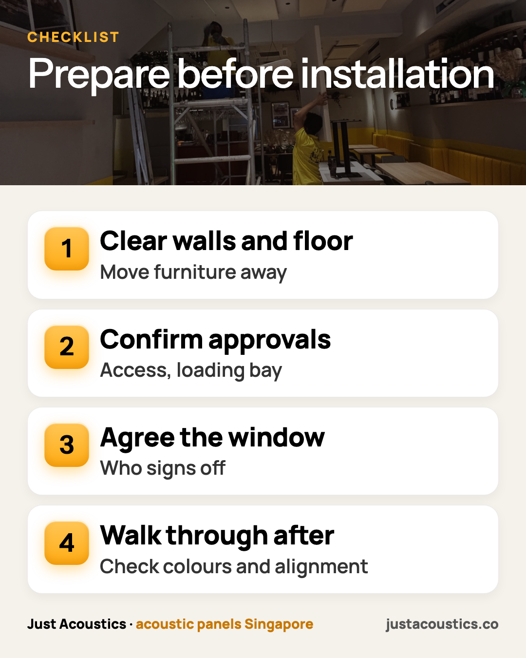 Prepare before installation infographic