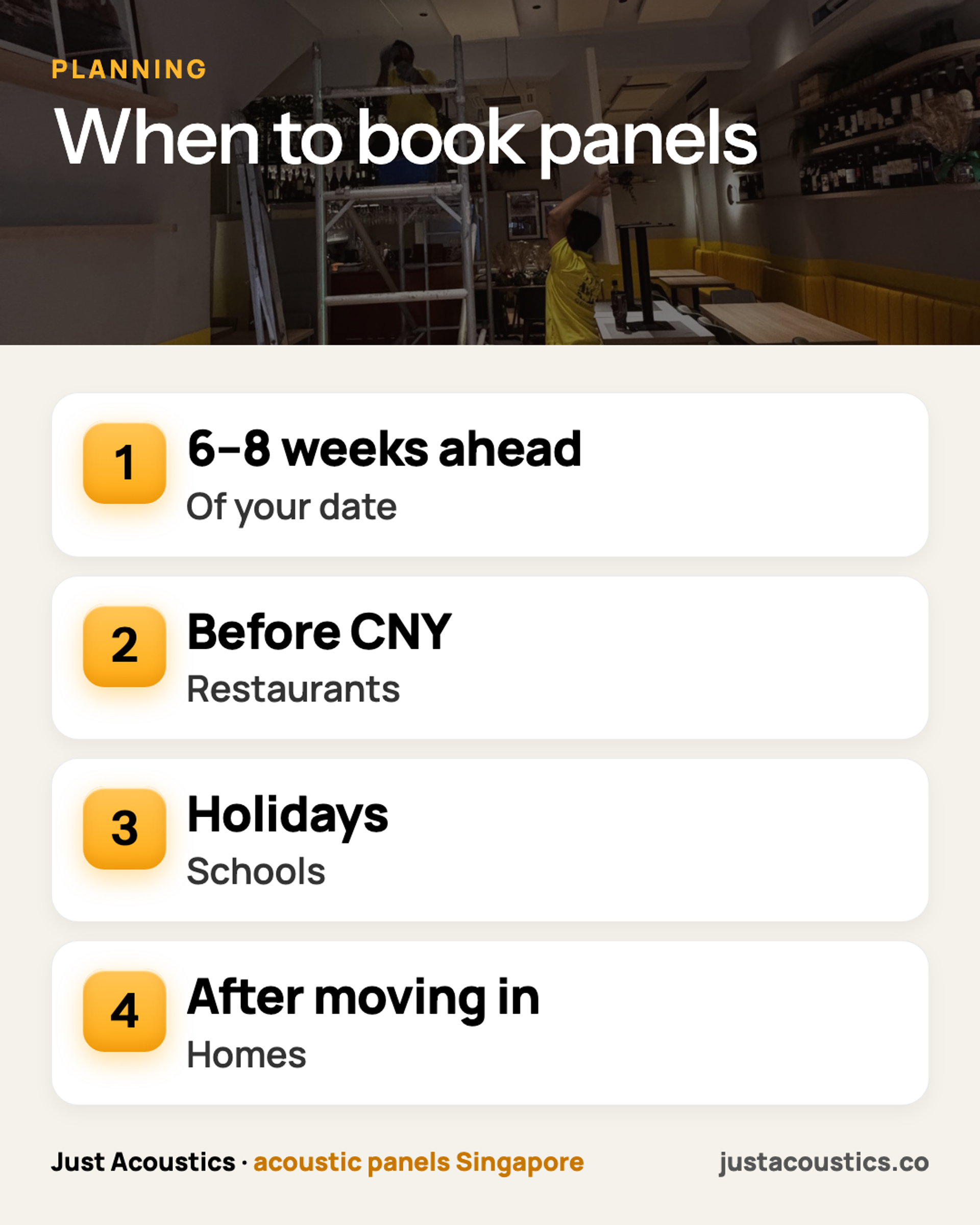 When to book panels infographic