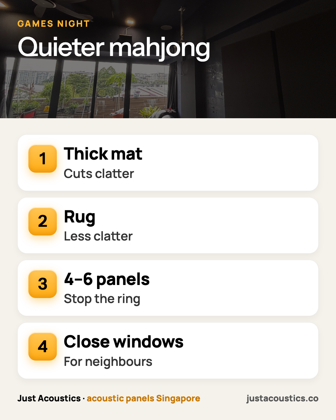 Quieter mahjong infographic