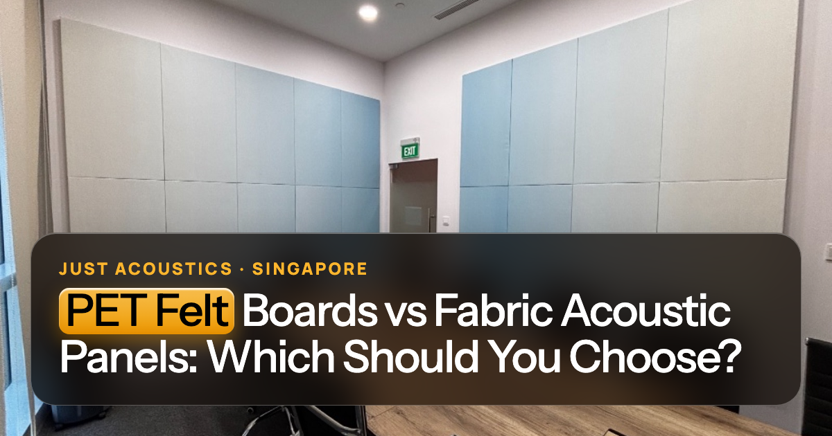 Office with fabric acoustic panels on the wall