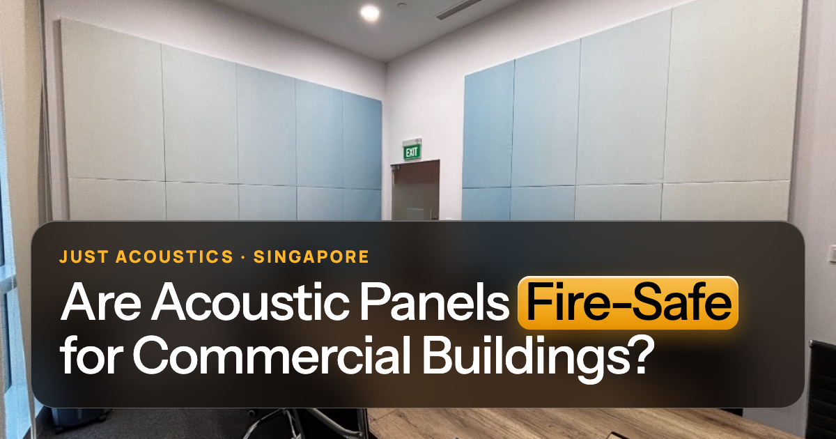 Commercial interior with fabric acoustic panels