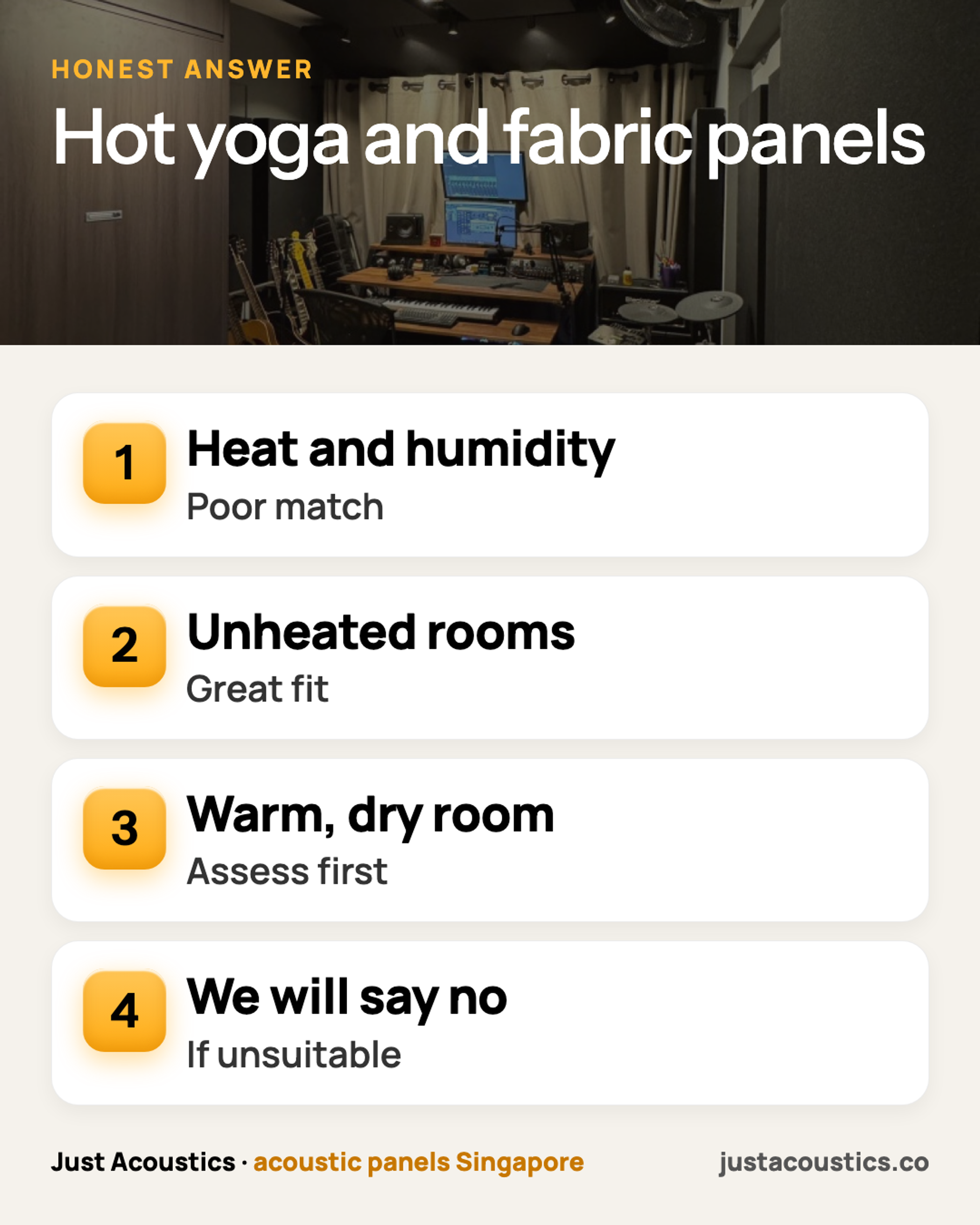 Hot yoga and fabric panels infographic