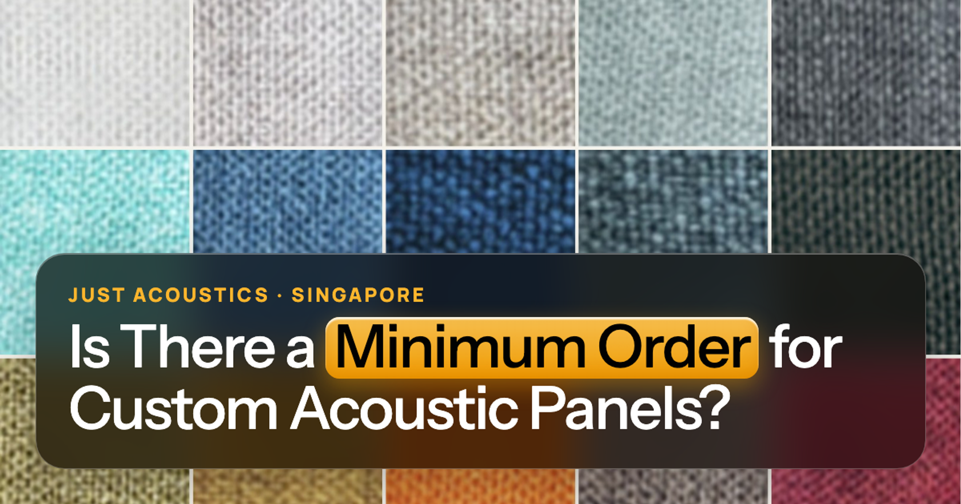 Acoustic panel colour swatches for a mixed-colour order