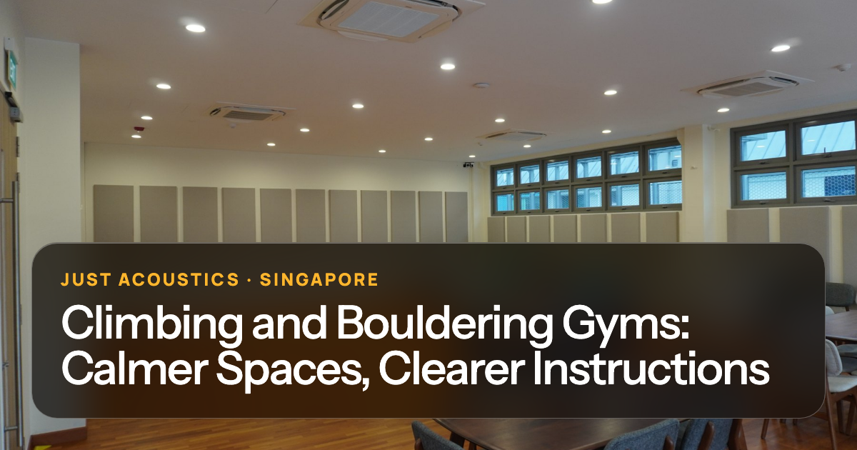 Tall hall with acoustic panels