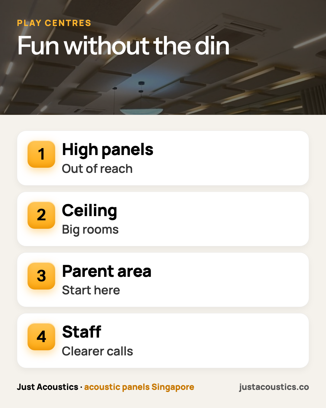 Fun without the din infographic