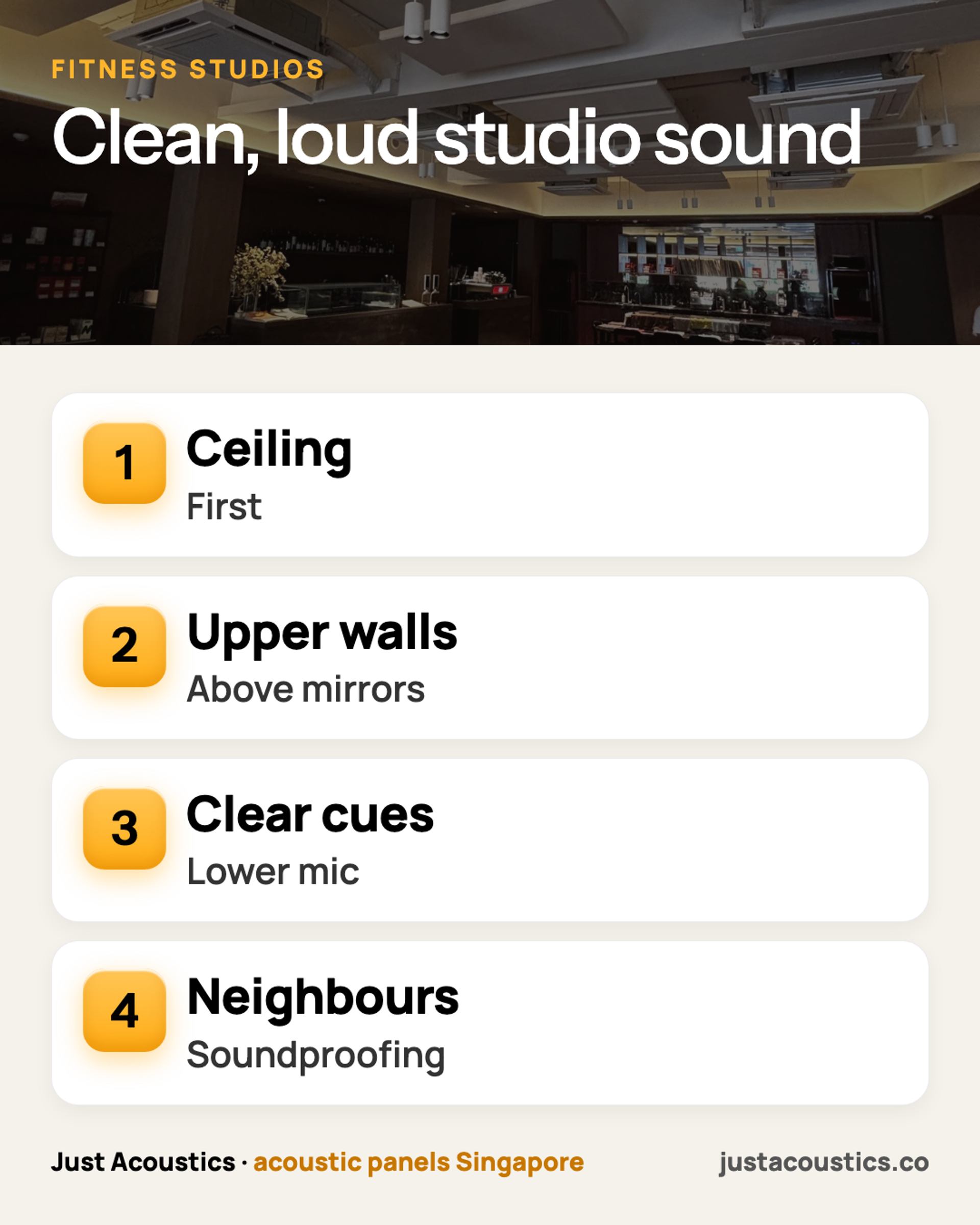 Clean, loud studio sound infographic