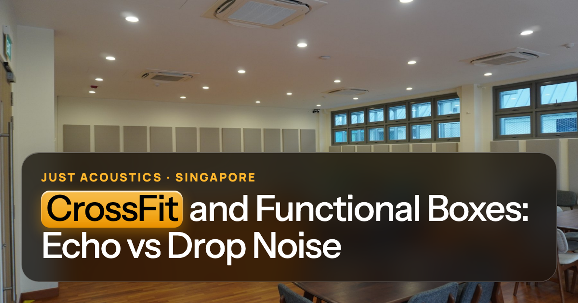Large hall with high ceiling and acoustic panels