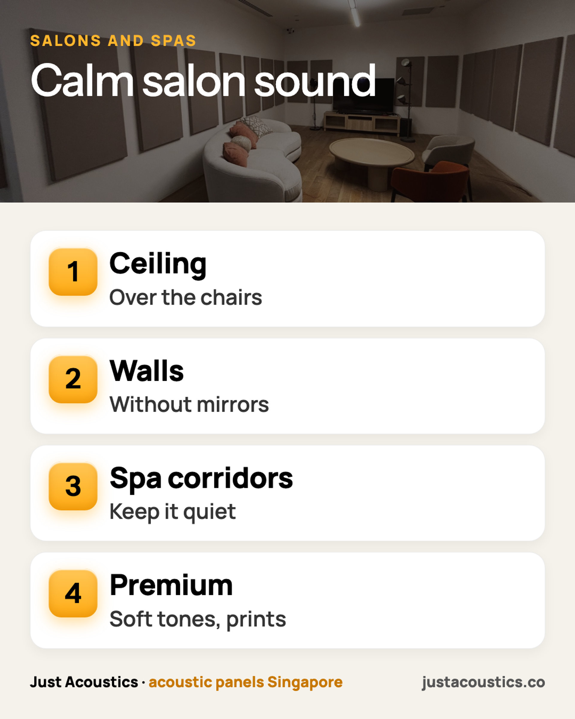 Calm salon sound infographic